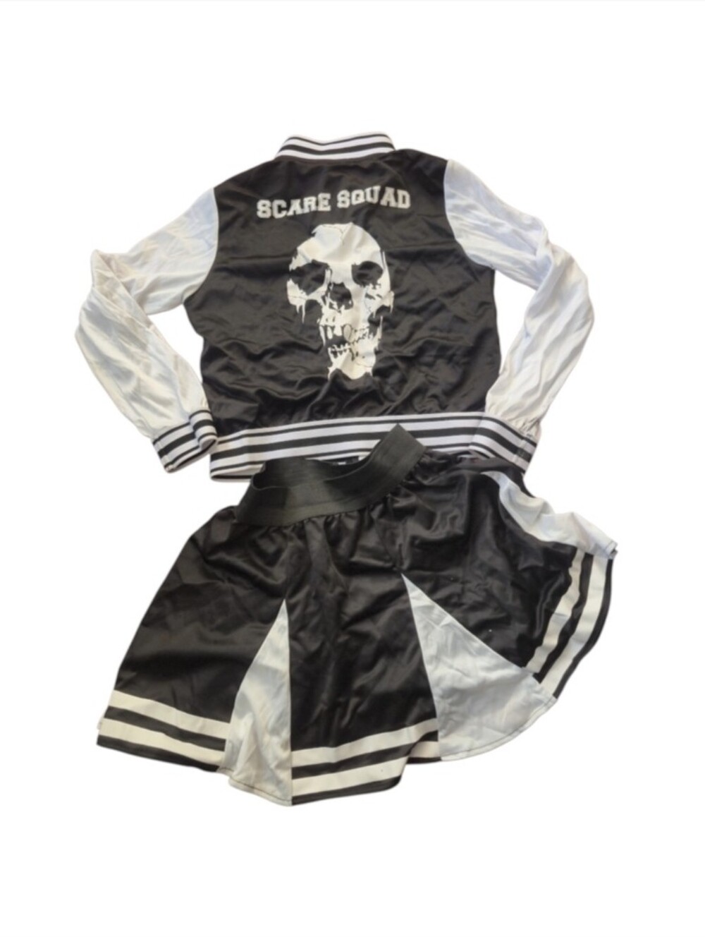 Scare Squad Black and White Cheerleader Costume Jacket and Skirt